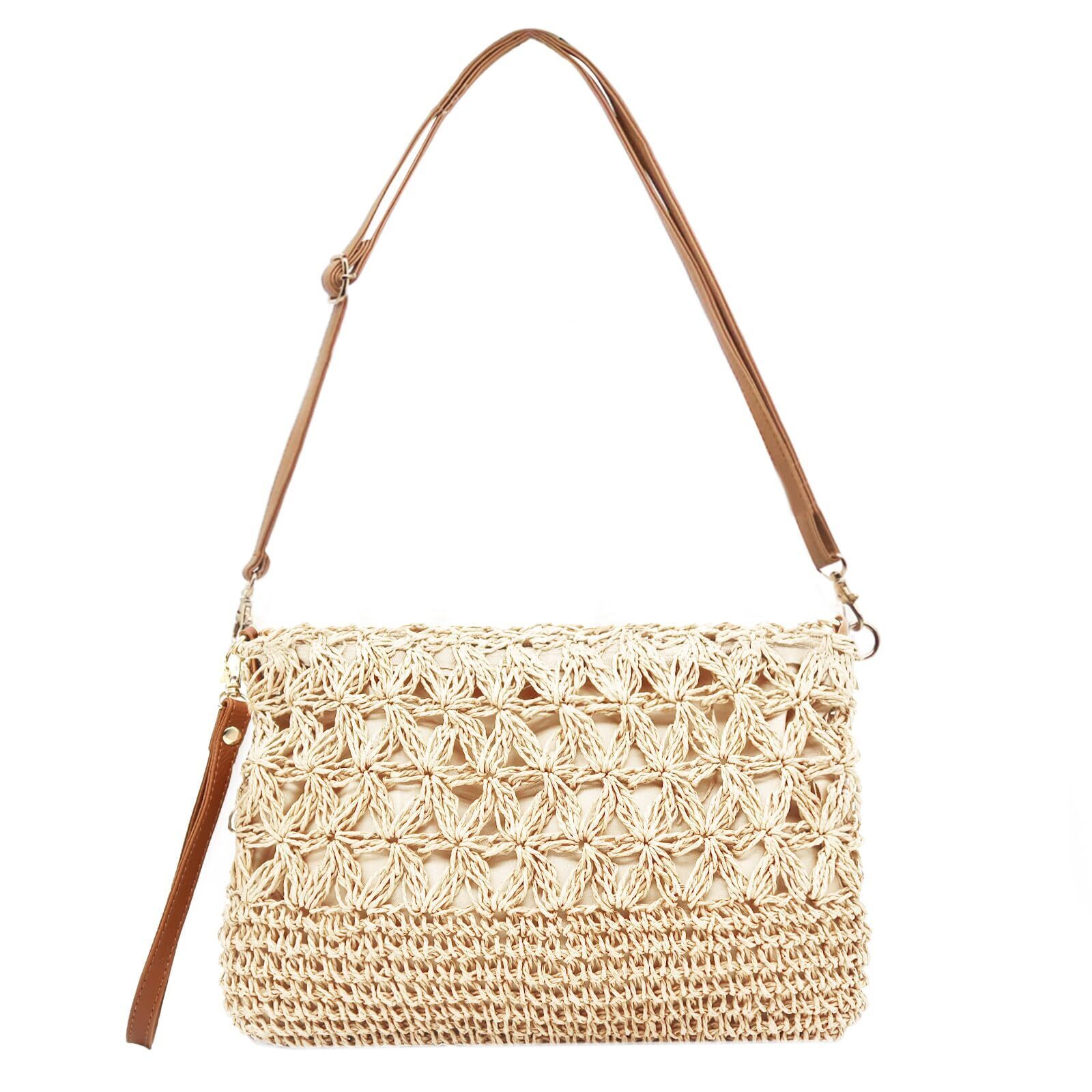 5488 Straw Clutch Purses Straw Crossbody Bags Summer Beach Bag Rattan Purse